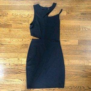 Topshop Asymmetrical Cut Out Black Bodycon Dress